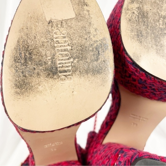 Antolina Aurora Braided Woven Open Toe Platform Heels Sandals Red Casual Summer - Picture 10 of 12